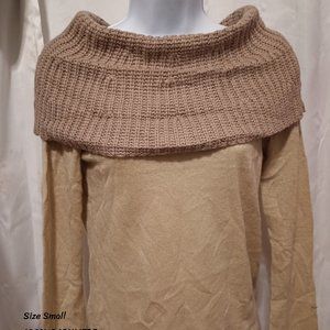 Magaschoni Cashmere Cream Beige Off Shoulder Sweater